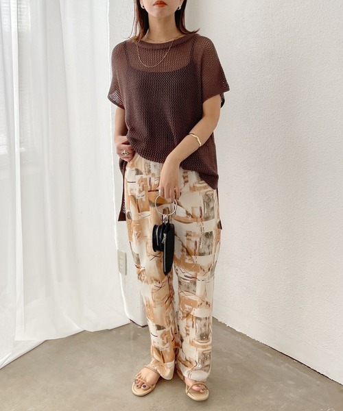 Shelly island（シェリーアイランド）の「アート柄イージーパンツ（その他パンツ・レディース・パープル/オレンジ・M）」の19枚目の写真