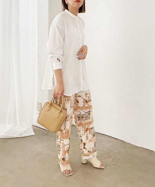 Shelly island（シェリーアイランド）の「アート柄イージーパンツ（その他パンツ・レディース・パープル/オレンジ・M）」の7枚目の写真