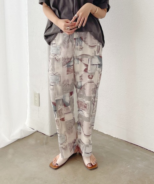 Shelly island（シェリーアイランド）の「アート柄イージーパンツ（その他パンツ・レディース・パープル/オレンジ・M）」の10枚目の写真