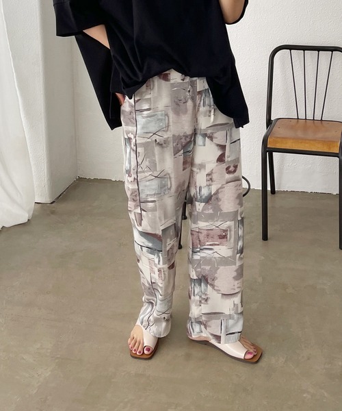 Shelly island（シェリーアイランド）の「アート柄イージーパンツ（その他パンツ・レディース・パープル/オレンジ・M）」の11枚目の写真