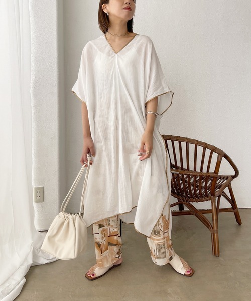 Shelly island（シェリーアイランド）の「アート柄イージーパンツ（その他パンツ・レディース・パープル/オレンジ・M）」の6枚目の写真