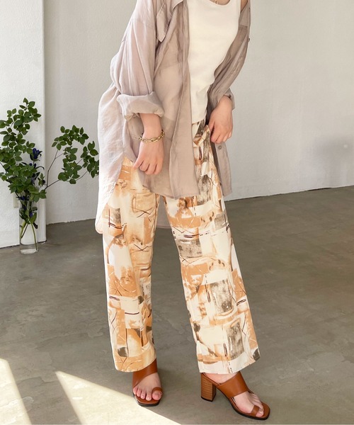 Shelly island（シェリーアイランド）の「アート柄イージーパンツ（その他パンツ・レディース・パープル/オレンジ・M）」の13枚目の写真