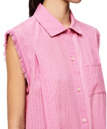 Loewe ストライプ 半袖ブラウス ストライプ ORB PATCH XXLシャツ(ブルー系)（レディース）（1622852002