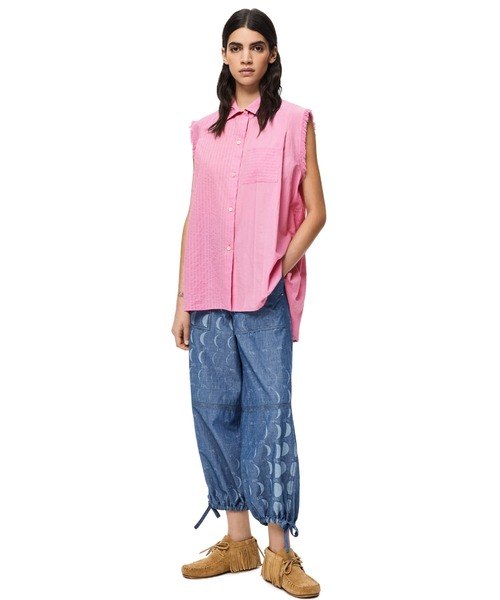 LOEWE（ロエベ）の「ストライプ スリーブレス ブラウス (コットン