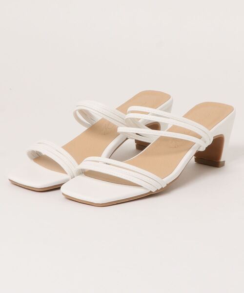 KOBE LETTUCE（コウベレタス）の「スクエアトゥナローストラップミュールサンダル（サンダル・レディース・ブラック/アイボリー/ミント/ラベンダー/グレイッシュベージュ・LL/S/M/L）」の11枚目の写真