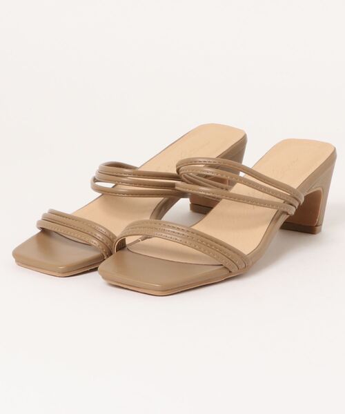 KOBE LETTUCE（コウベレタス）の「スクエアトゥナローストラップミュールサンダル（サンダル・レディース・ブラック/アイボリー/ミント/ラベンダー/グレイッシュベージュ・LL/S/M/L）」の9枚目の写真