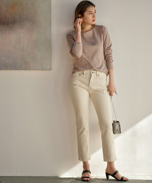 KOBE LETTUCE（コウベレタス）の「スクエアトゥナローストラップミュールサンダル（サンダル・レディース・ブラック/アイボリー/ミント/ラベンダー/グレイッシュベージュ・LL/S/M/L）」の12枚目の写真