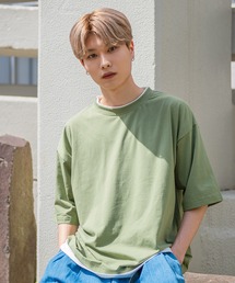 『vicci/ヴィッチ』フェイクレイヤードクルーネック半袖ビッグTシャツ