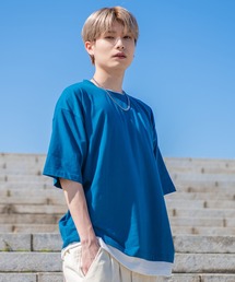 『vicci/ヴィッチ』フェイクレイヤードクルーネック半袖ビッグTシャツ