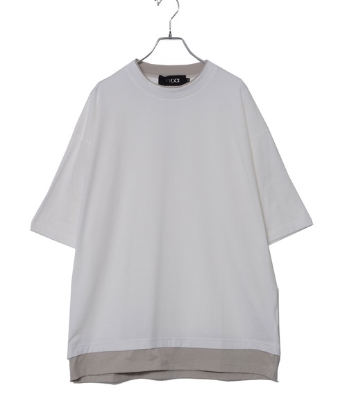 SILVER BULLET(シルバーバレット)の「『vicci/ヴィッチ』フェイクレイヤードクルーネック半袖ビッグTシャツ(Tシャツ/カットソー・メンズ・ホワイト/オリーブ/ブラック/ブラウン/チャコール/ブルー/グレー系その他・L/XL/M)」の8枚目の写真