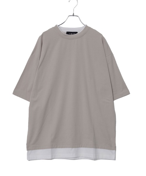 SILVER BULLET(シルバーバレット)の「『vicci/ヴィッチ』フェイクレイヤードクルーネック半袖ビッグTシャツ(Tシャツ/カットソー・メンズ・ホワイト/オリーブ/ブラック/ブラウン/チャコール/ブルー/グレー系その他・L/XL/M)」の10枚目の写真