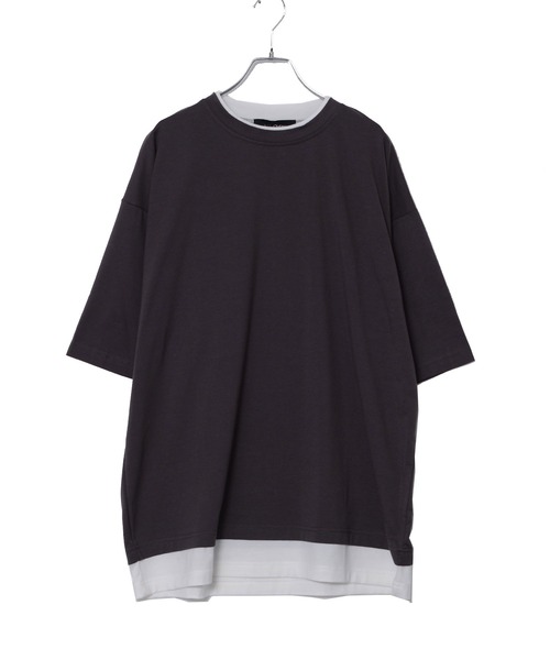 SILVER BULLET(シルバーバレット)の「『vicci/ヴィッチ』フェイクレイヤードクルーネック半袖ビッグTシャツ(Tシャツ/カットソー・メンズ・ホワイト/オリーブ/ブラック/ブラウン/チャコール/ブルー/グレー系その他・L/XL/M)」の11枚目の写真