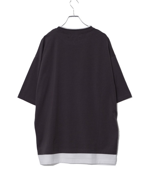 SILVER BULLET(シルバーバレット)の「『vicci/ヴィッチ』フェイクレイヤードクルーネック半袖ビッグTシャツ(Tシャツ/カットソー・メンズ・ホワイト/オリーブ/ブラック/ブラウン/チャコール/ブルー/グレー系その他・L/XL/M)」の12枚目の写真