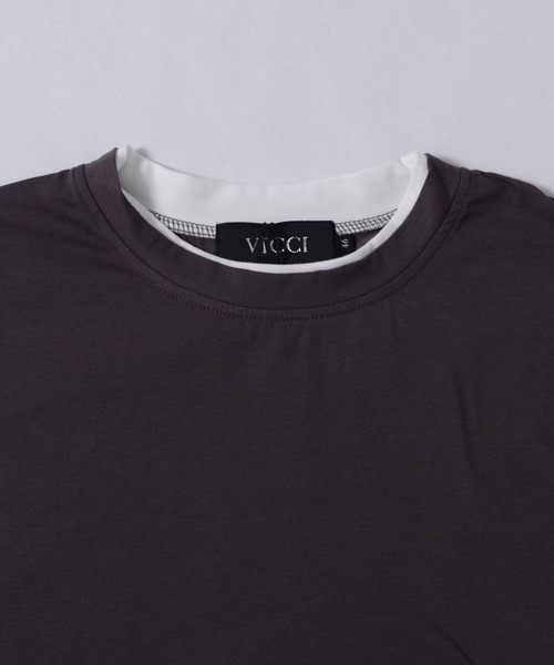 SILVER BULLET(シルバーバレット)の「『vicci/ヴィッチ』フェイクレイヤードクルーネック半袖ビッグTシャツ(Tシャツ/カットソー・メンズ・ホワイト/オリーブ/ブラック/ブラウン/チャコール/ブルー/グレー系その他・L/XL/M)」の13枚目の写真