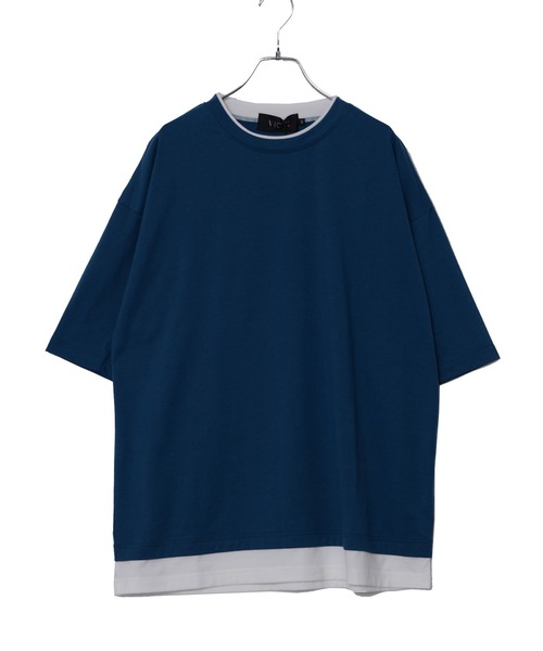 SILVER BULLET(シルバーバレット)の「『vicci/ヴィッチ』フェイクレイヤードクルーネック半袖ビッグTシャツ(Tシャツ/カットソー・メンズ・ホワイト/オリーブ/ブラック/ブラウン/チャコール/ブルー/グレー系その他・L/XL/M)」の18枚目の写真