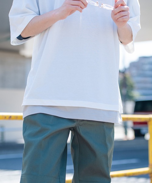 SILVER BULLET(シルバーバレット)の「『vicci/ヴィッチ』フェイクレイヤードクルーネック半袖ビッグTシャツ(Tシャツ/カットソー・メンズ・ホワイト/オリーブ/ブラック/ブラウン/チャコール/ブルー/グレー系その他・L/XL/M)」の22枚目の写真