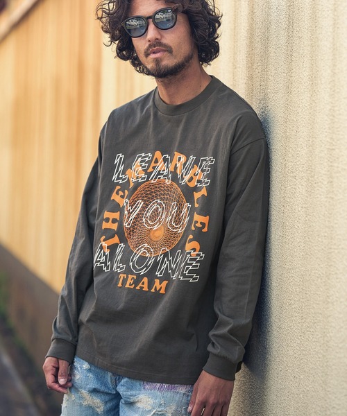 MARBLES（マーブルズ）の「mlt3401-STANDARD LS TEE (LEAVE YOU ALONE) Tシャツ（Tシャツ/カットソー・メンズ・チャコール/レッド/ネイビー・S/M/XL/L）」の2枚目の写真
