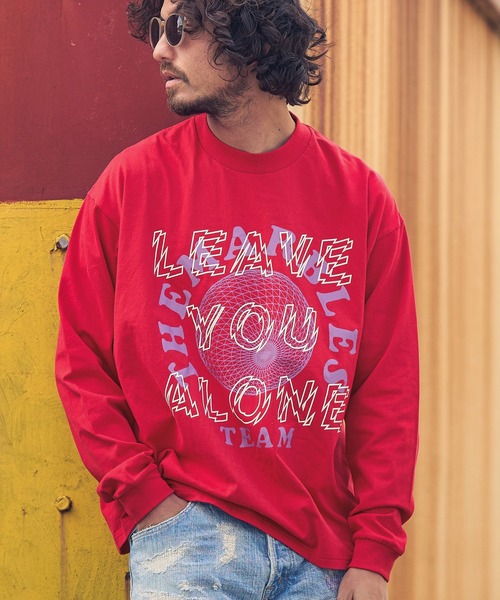 MARBLES（マーブルズ）の「mlt3401-STANDARD LS TEE (LEAVE YOU ALONE) Tシャツ（Tシャツ/カットソー・メンズ・チャコール/レッド/ネイビー・S/M/XL/L）」の4枚目の写真