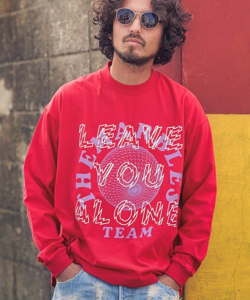 MARBLES（マーブルズ）の「mlt3401-STANDARD LS TEE (LEAVE YOU ALONE) Tシャツ（Tシャツ/カットソー・メンズ・チャコール/レッド/ネイビー・S/M/XL/L）」の5枚目の写真
