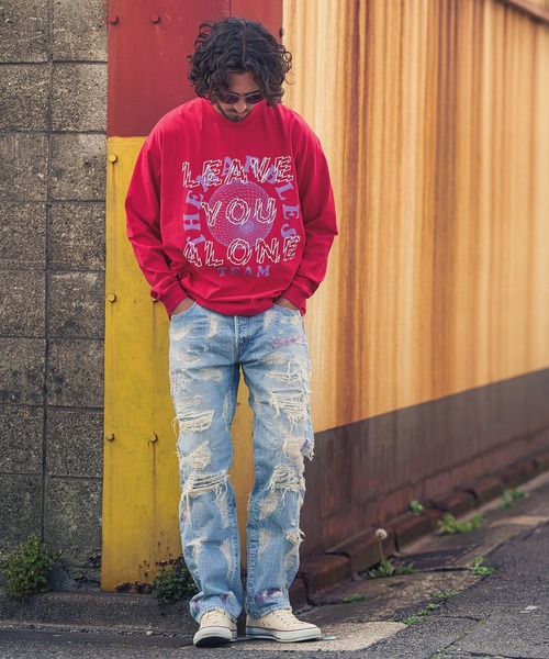 MARBLES（マーブルズ）の「mlt3401-STANDARD LS TEE (LEAVE YOU ALONE) Tシャツ（Tシャツ/カットソー・メンズ・チャコール/レッド/ネイビー・S/M/XL/L）」の6枚目の写真