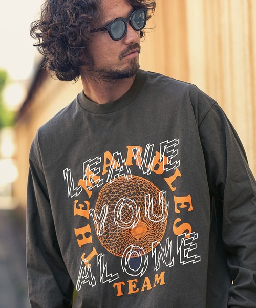 MARBLES（マーブルズ）の「mlt3401-STANDARD LS TEE (LEAVE YOU ALONE) Tシャツ（Tシャツ/カットソー・メンズ・チャコール/レッド/ネイビー・S/M/XL/L）」の7枚目の写真