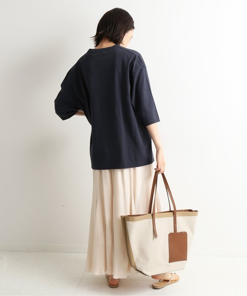 SLOBE IENA（スローブイエナ）の「フィブリルサテンフレアスカート【ウエストゴム/手洗い可能】◆（スカート・レディース・ブルー系その他/アイボリー/ネイビー/カーキ・38/36）」の5枚目の写真