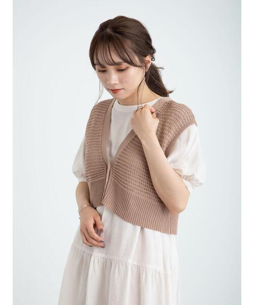 earth music&ecology（アースミュージックアンドエコロジー）の「メッシュニットビスチェ  ＊（ベスト・レディース・イエロー/ベージュ/その他8・FREE）」の22枚目の写真