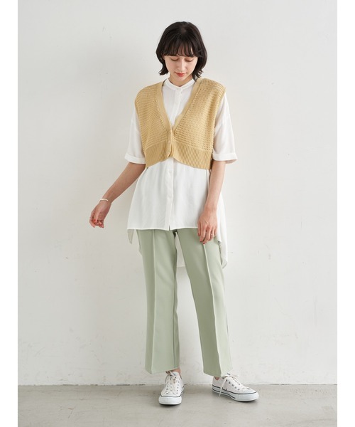 earth music&ecology（アースミュージックアンドエコロジー）の「メッシュニットビスチェ  ＊（ベスト・レディース・イエロー/ベージュ/その他8・FREE）」の7枚目の写真