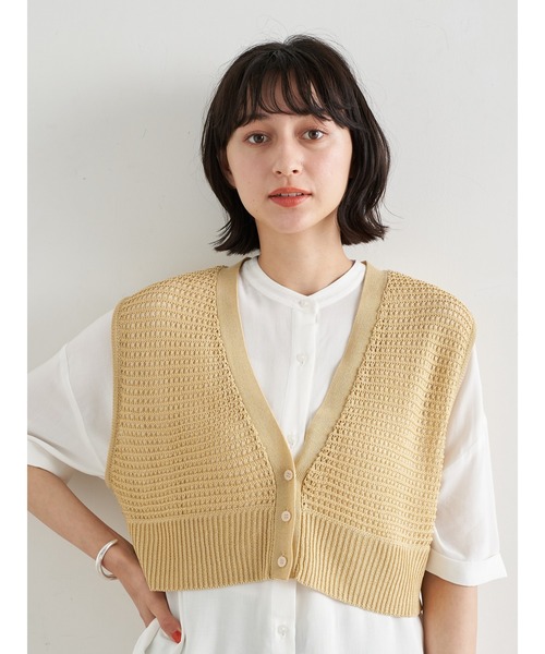 earth music&ecology（アースミュージックアンドエコロジー）の「メッシュニットビスチェ  ＊（ベスト・レディース・イエロー/ベージュ/その他8・FREE）」の18枚目の写真