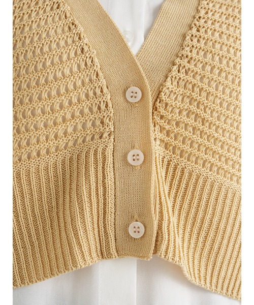 earth music&ecology（アースミュージックアンドエコロジー）の「メッシュニットビスチェ  ＊（ベスト・レディース・イエロー/ベージュ/その他8・FREE）」の5枚目の写真