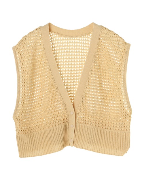 earth music&ecology（アースミュージックアンドエコロジー）の「メッシュニットビスチェ  ＊（ベスト・レディース・イエロー/ベージュ/その他8・FREE）」の9枚目の写真