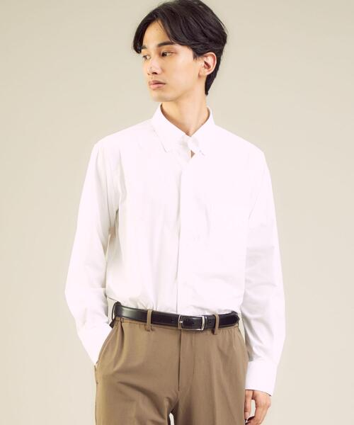 WORK TRIP OUTFITS GREEN LABEL RELAXING(ワークトリップアウトフィッツグリーンレーベル リラクシング)の「< 機能 / イージーアイロン・吸水速乾・ストレッチ >WTO ラッカン スリム ボタンダウンシャツ(ビジネスシャツ・メンズ・ホワイト/ライトブルー・SMALL/X-LARGE/MEDIUM/LARGE)」の2枚目の写真