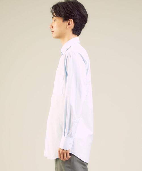 WORK TRIP OUTFITS GREEN LABEL RELAXING(ワークトリップアウトフィッツグリーンレーベル リラクシング)の「< 機能 / イージーアイロン・吸水速乾・ストレッチ >WTO ラッカン スリム ボタンダウンシャツ(ビジネスシャツ・メンズ・ホワイト/ライトブルー・SMALL/X-LARGE/MEDIUM/LARGE)」の6枚目の写真