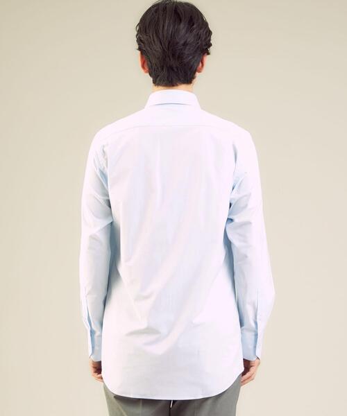 WORK TRIP OUTFITS GREEN LABEL RELAXING(ワークトリップアウトフィッツグリーンレーベル リラクシング)の「< 機能 / イージーアイロン・吸水速乾・ストレッチ >WTO ラッカン スリム ボタンダウンシャツ(ビジネスシャツ・メンズ・ホワイト/ライトブルー・SMALL/X-LARGE/MEDIUM/LARGE)」の7枚目の写真