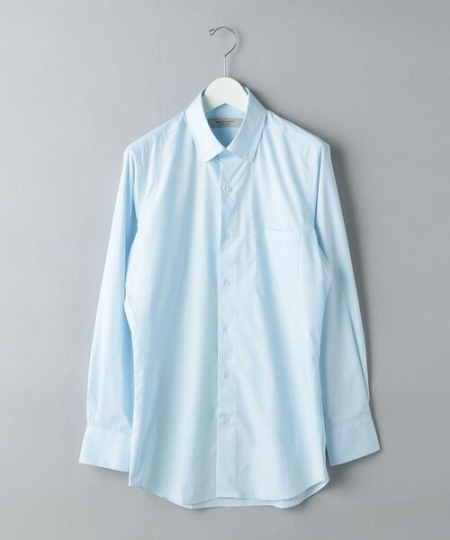 WORK TRIP OUTFITS GREEN LABEL RELAXING(ワークトリップアウトフィッツグリーンレーベル リラクシング)の「< 機能 / イージーアイロン・吸水速乾・ストレッチ >WTO ラッカン スリム ボタンダウンシャツ(ビジネスシャツ・メンズ・ホワイト/ライトブルー・SMALL/X-LARGE/MEDIUM/LARGE)」の13枚目の写真
