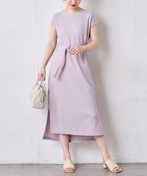 natural couture | Dかんベルト付きサーマルワンピース(ワンピース)