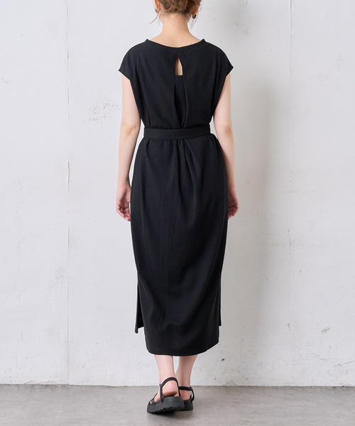 natural couture（ナチュラルクチュール）の「Dかんベルト付きサーマルワンピース（ワンピース・レディース・アイボリー/ブラック/グリーン系その他/ラベンダー/キャメル・FREE）」の10枚目の写真