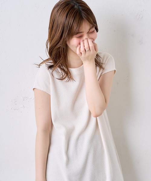 natural couture（ナチュラルクチュール）の「Dかんベルト付きサーマルワンピース（ワンピース・レディース・アイボリー/ブラック/グリーン系その他/ラベンダー/キャメル・FREE）」の15枚目の写真