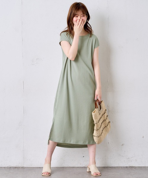 natural couture（ナチュラルクチュール）の「Dかんベルト付きサーマルワンピース（ワンピース・レディース・アイボリー/ブラック/グリーン系その他/ラベンダー/キャメル・FREE）」の21枚目の写真