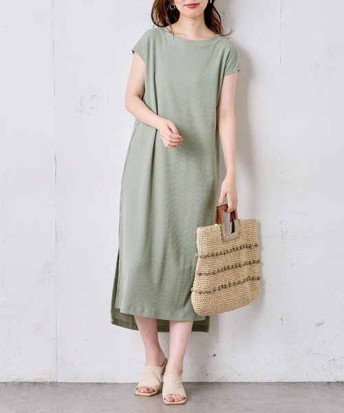 natural couture（ナチュラルクチュール）の「Dかんベルト付きサーマルワンピース（ワンピース・レディース・アイボリー/ブラック/グリーン系その他/ラベンダー/キャメル・FREE）」の12枚目の写真