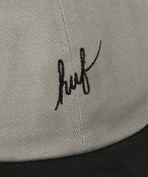 HUF（ハフ）の「FORMLESS SCRIPT 6 PANEL　HUF ハフ キャップ（キャップ・メンズ・ベージュ/オリーブ・O/S）」の6枚目の写真