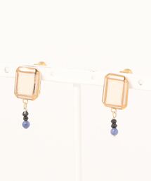 【IRODORI】jewel cutにソーダライト+スピネルのearring