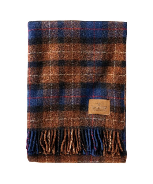 PENDLETON(ペンドルトン)の「MOTOR ROBE W/LEATHER CARRIER(ストール/ショール・メンズ・チャコールグレー/レッド/ブラウン系その他/キャメル/レッド系その他・ONE SIZE)」の3枚目の写真