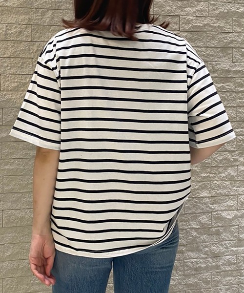 セール トップス サイドスリットボーダーt Tシャツ カットソー Lurem ルアム のファッション
