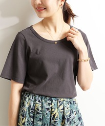 ドライ天竺ニュアンスネックTシャツ【手洗い可能】◆