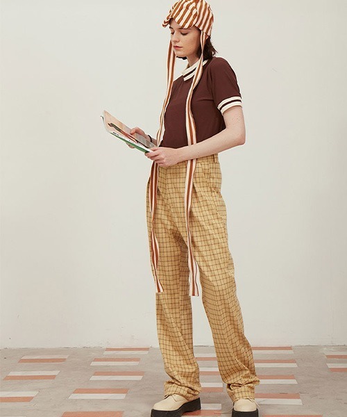 MIXSEVEN（ミックスセブン）の「【MIX SEVEN】Tacked Check Design Pants MX21S11（スラックス・メンズ・イエロー系その他・S/L/M）」の3枚目の写真