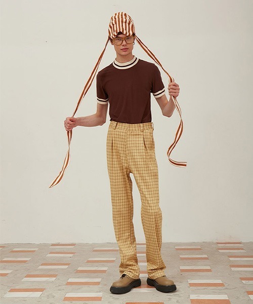 MIXSEVEN（ミックスセブン）の「【MIX SEVEN】Tacked Check Design Pants MX21S11（スラックス・メンズ・イエロー系その他・S/L/M）」の4枚目の写真