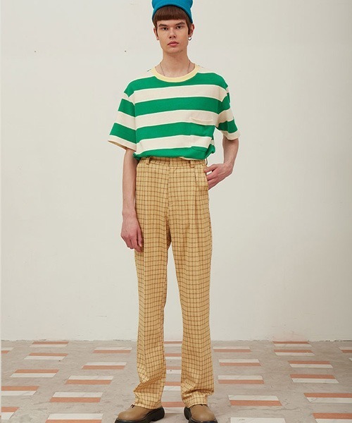 MIXSEVEN（ミックスセブン）の「【MIX SEVEN】Tacked Check Design Pants MX21S11（スラックス・メンズ・イエロー系その他・S/L/M）」の5枚目の写真