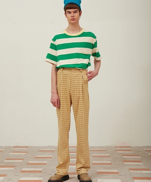 MIXSEVEN（ミックスセブン）の「【MIX SEVEN】Tacked Check Design Pants MX21S11（スラックス・メンズ・イエロー系その他・S/L/M）」の6枚目の写真