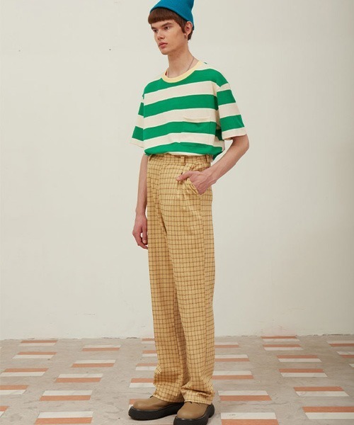 MIXSEVEN（ミックスセブン）の「【MIX SEVEN】Tacked Check Design Pants MX21S11（スラックス・メンズ・イエロー系その他・S/L/M）」の7枚目の写真